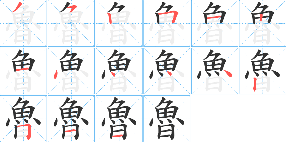 魯字的笔画顺序