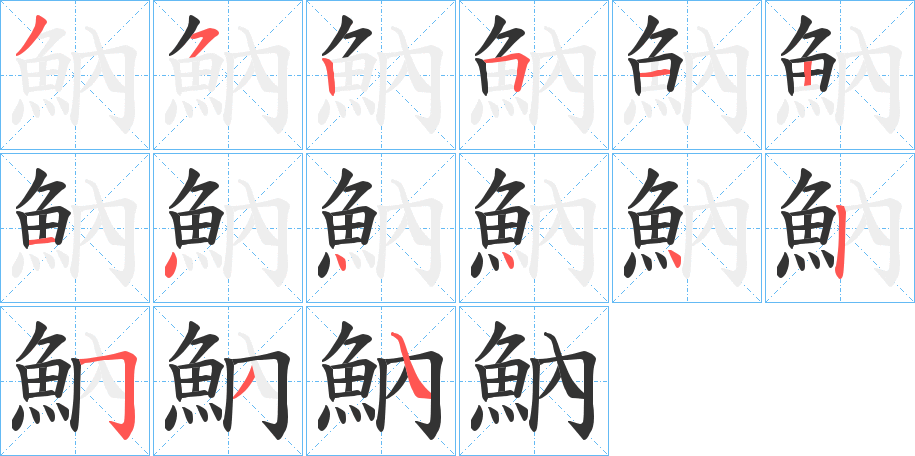 魶字的笔画顺序