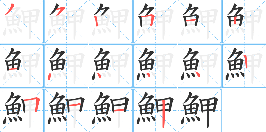 魻字的笔画顺序