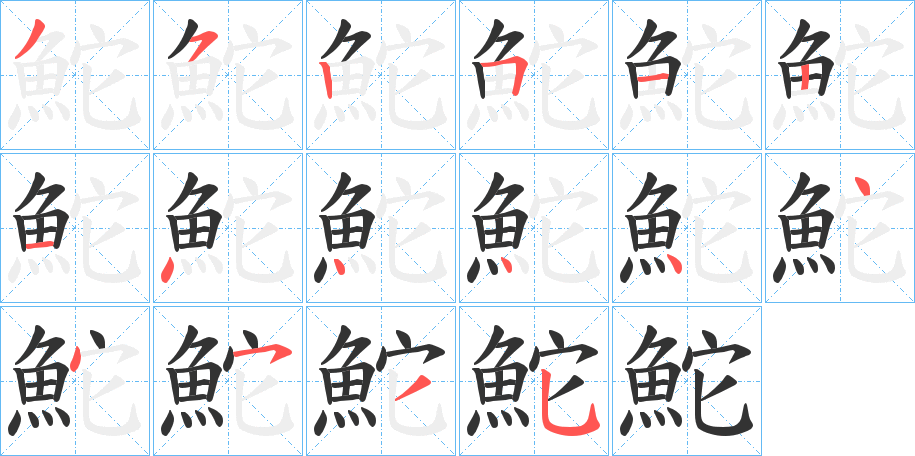 鮀字的笔画顺序