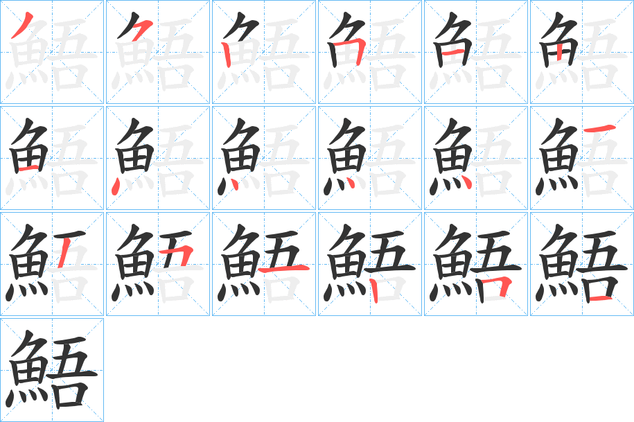 鯃字的笔画顺序