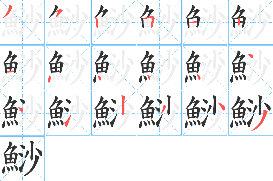 鯋字的笔画顺序