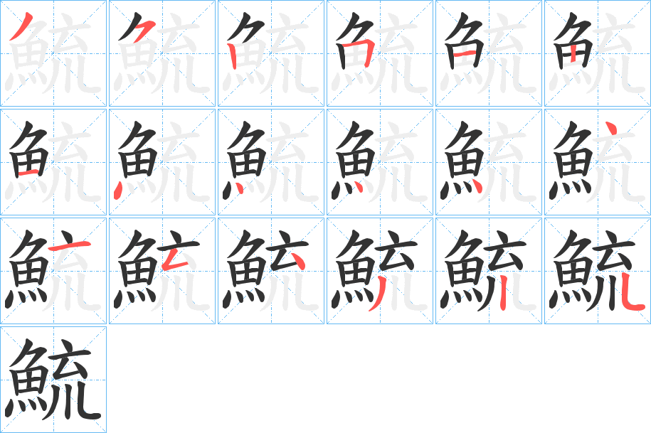 鯍字的笔画顺序