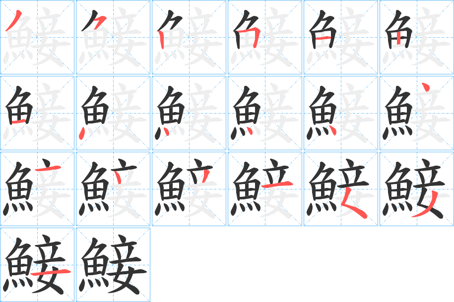 鯜字的笔画顺序