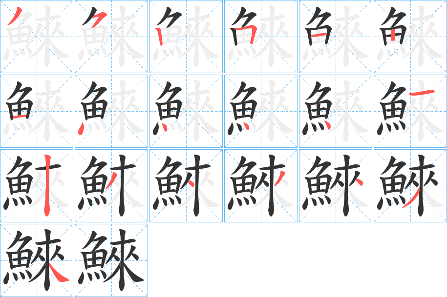 鯠字的笔画顺序