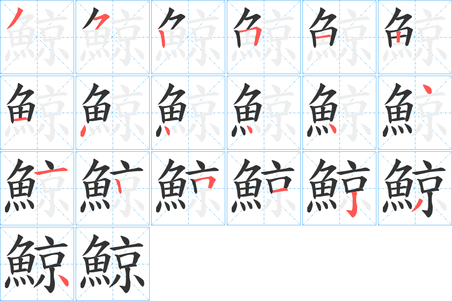 鯨字的笔画顺序