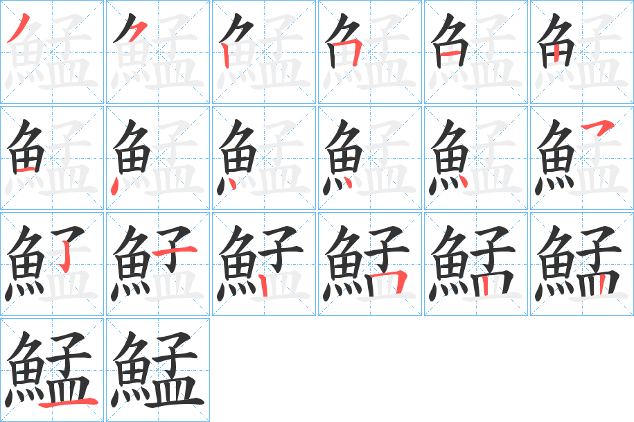 鯭字的笔画顺序