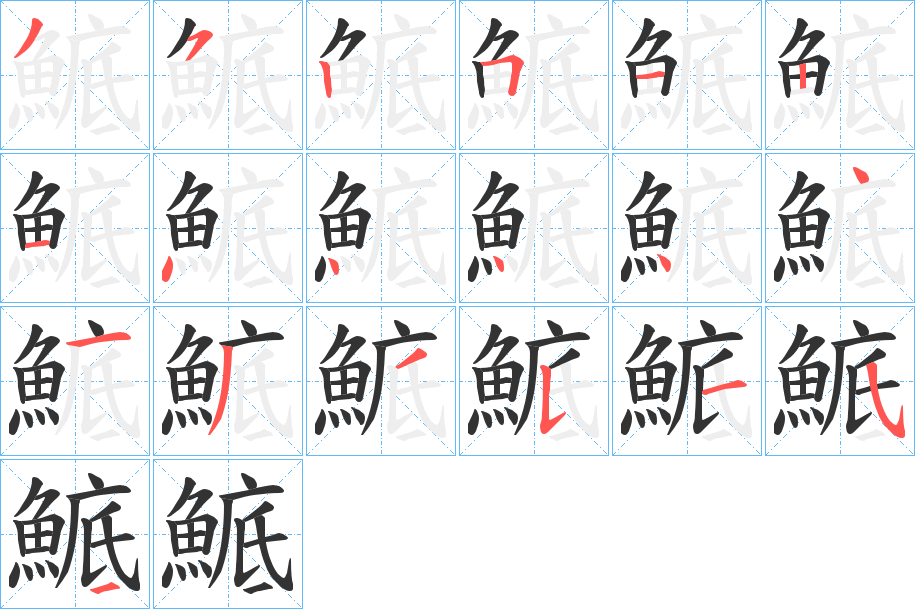 鯳字的笔画顺序