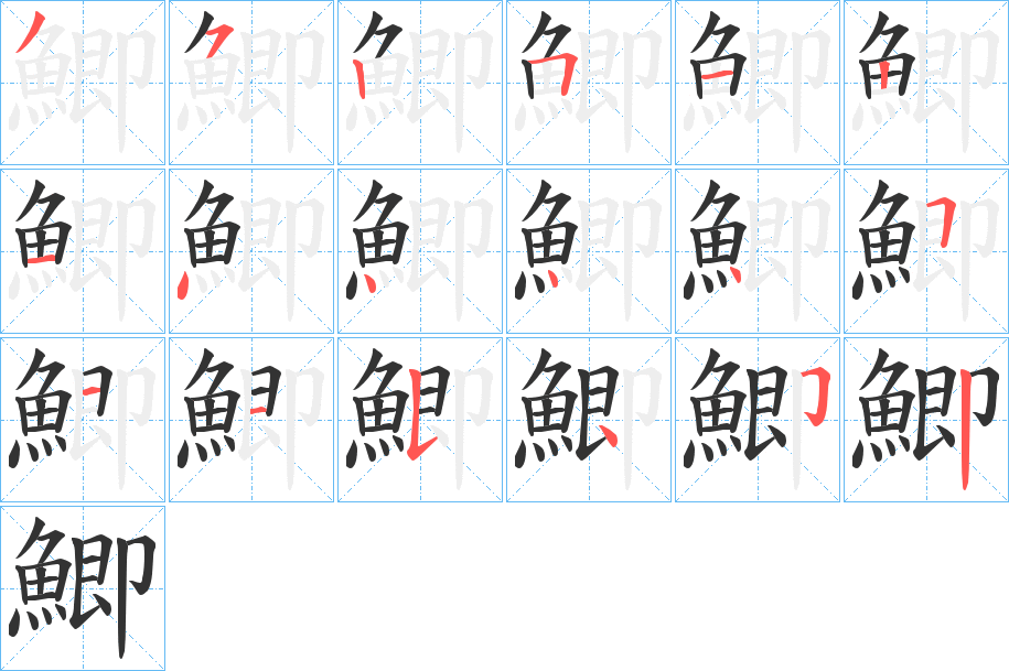 鯽字的笔画顺序