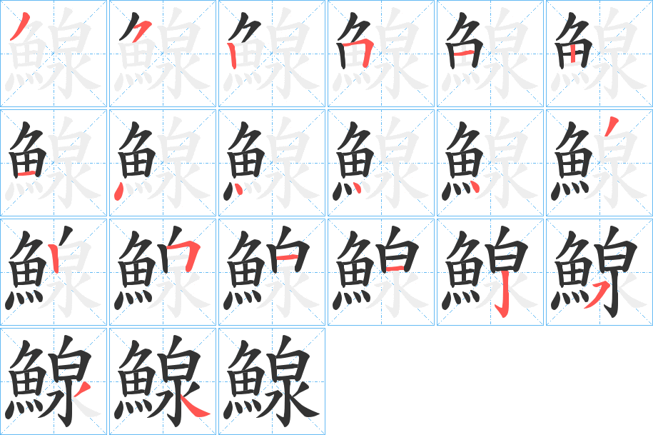 鰁字的笔画顺序