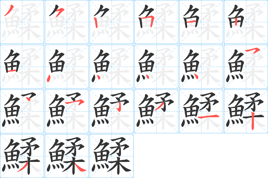 鰇字的笔画顺序