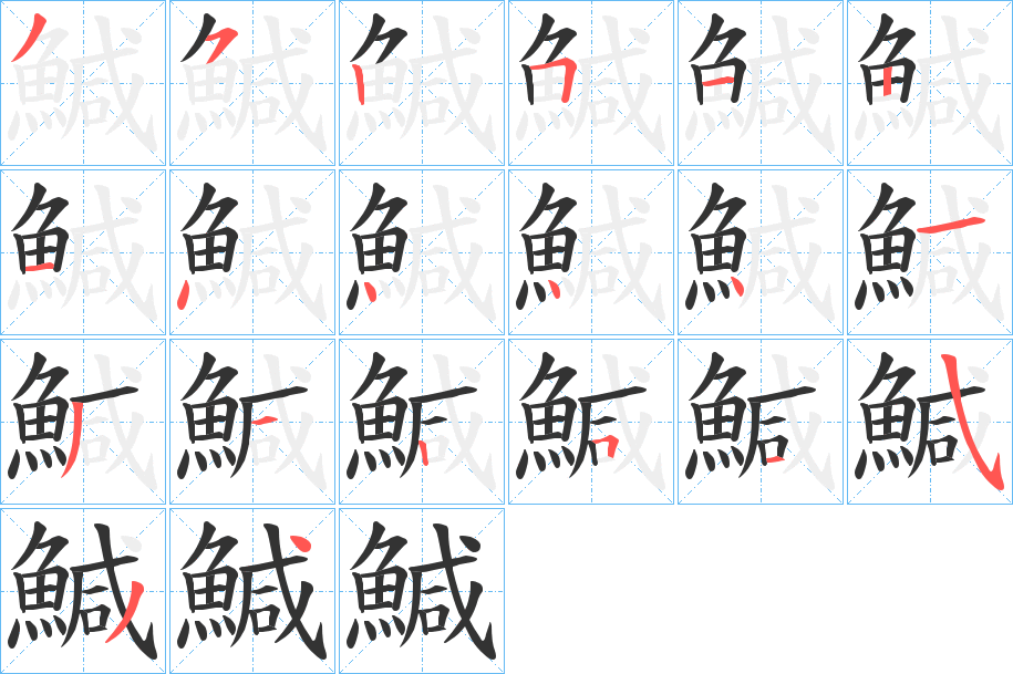 鰔字的笔画顺序