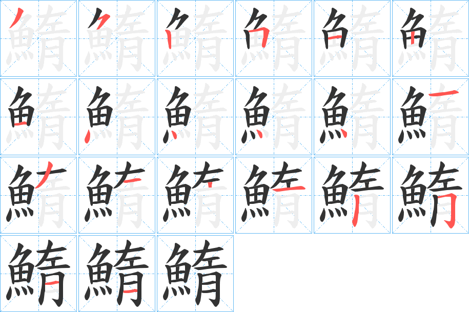 鰖字的笔画顺序