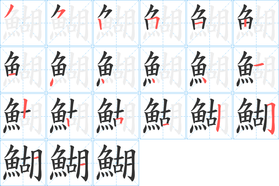 鰗字的笔画顺序