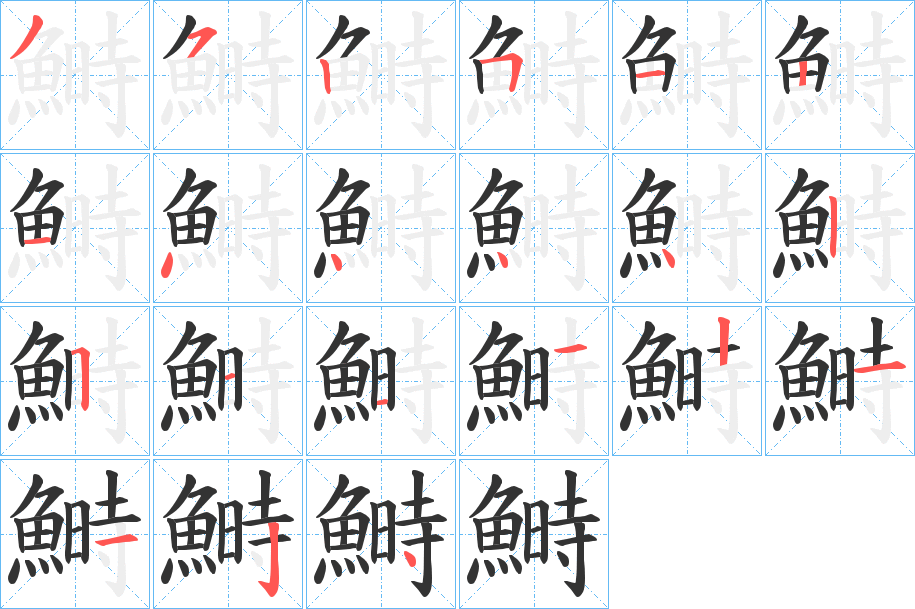 鰣字的笔画顺序