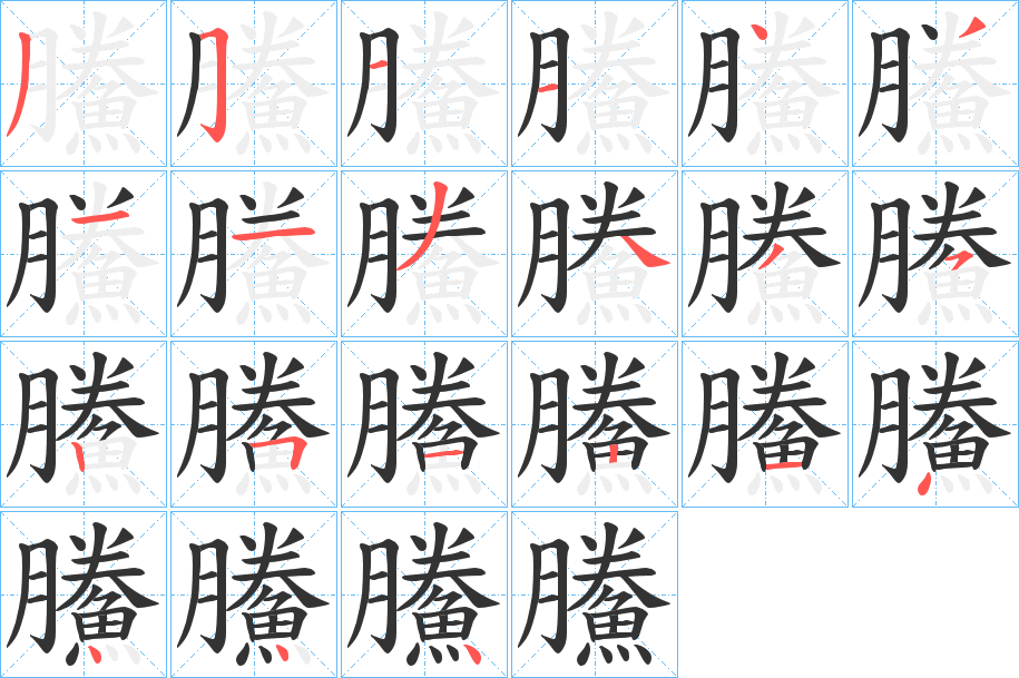 鰧字的笔画顺序