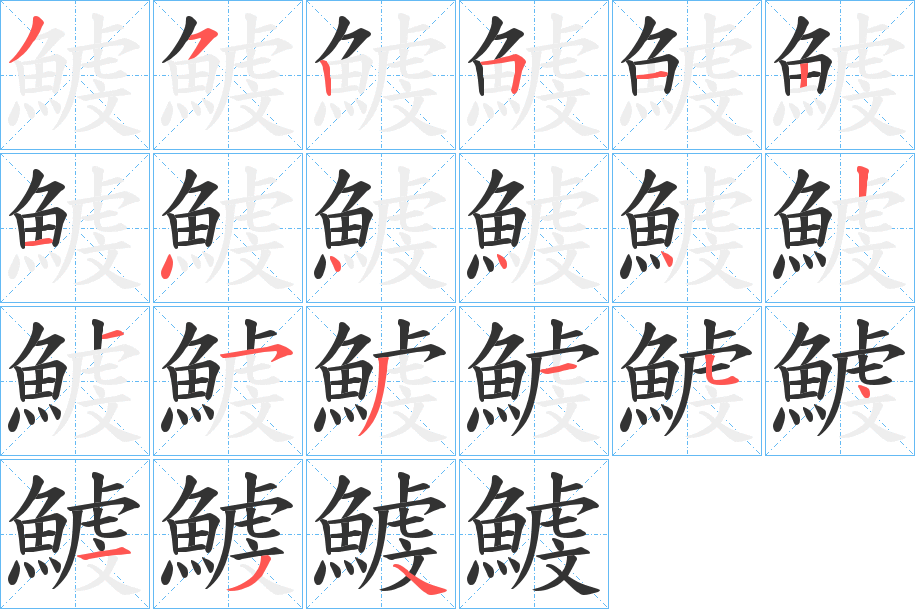 鰬字的笔画顺序