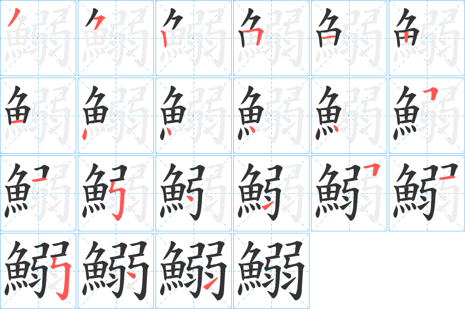 鰯字的笔画顺序