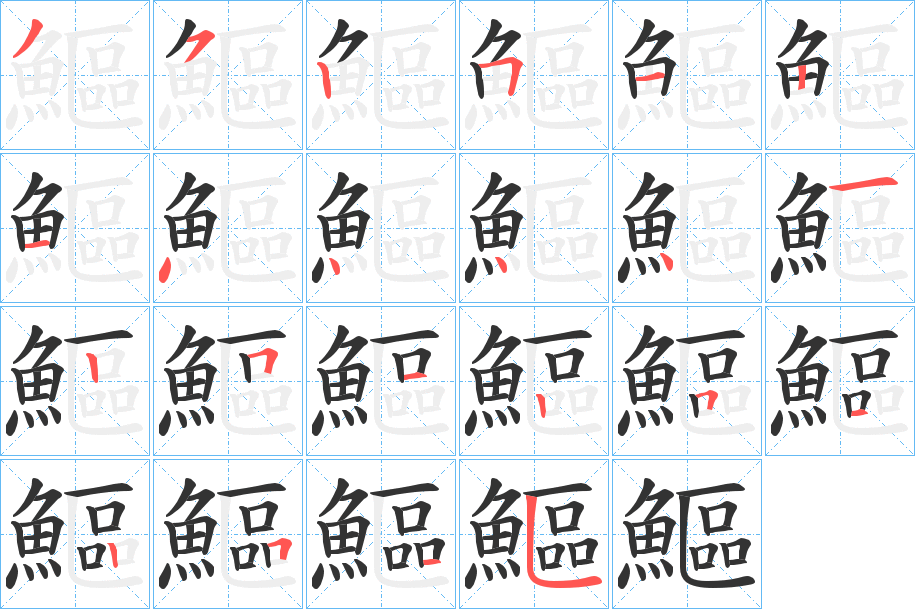 鰸字的笔画顺序