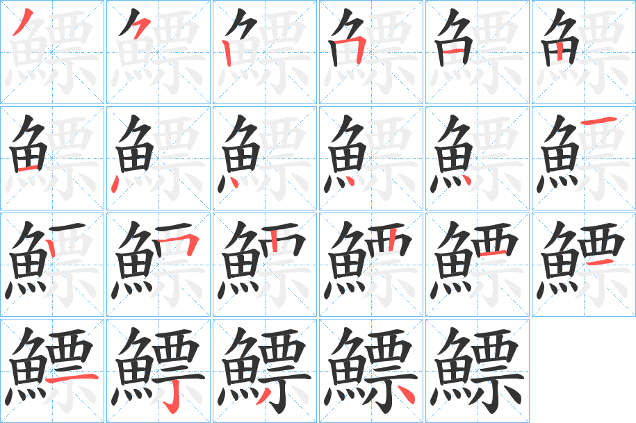鰾字的笔画顺序