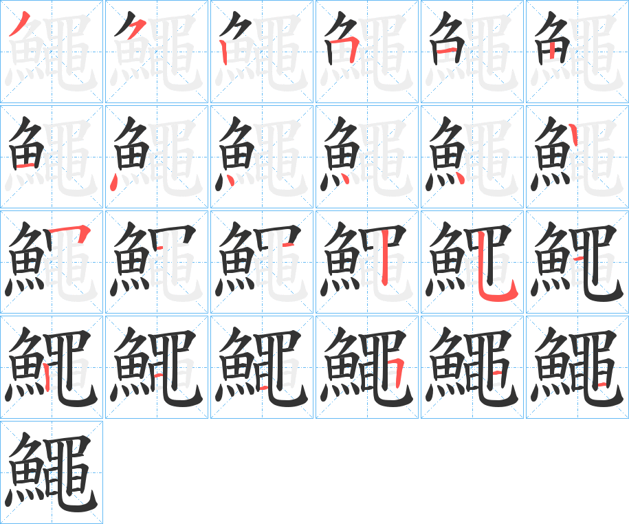 鱦字的笔画顺序