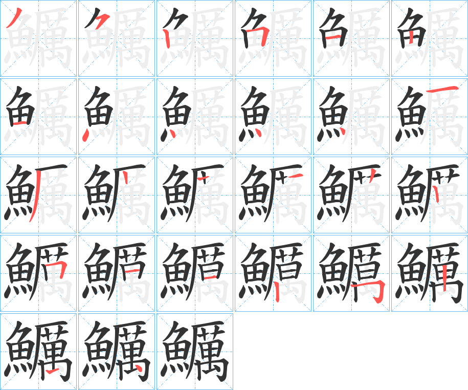 鱱字的笔画顺序