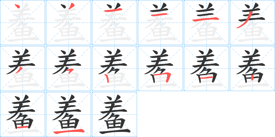鲝字的笔画顺序