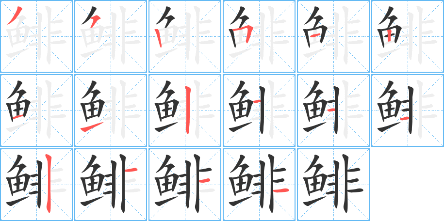 鲱字的笔画顺序