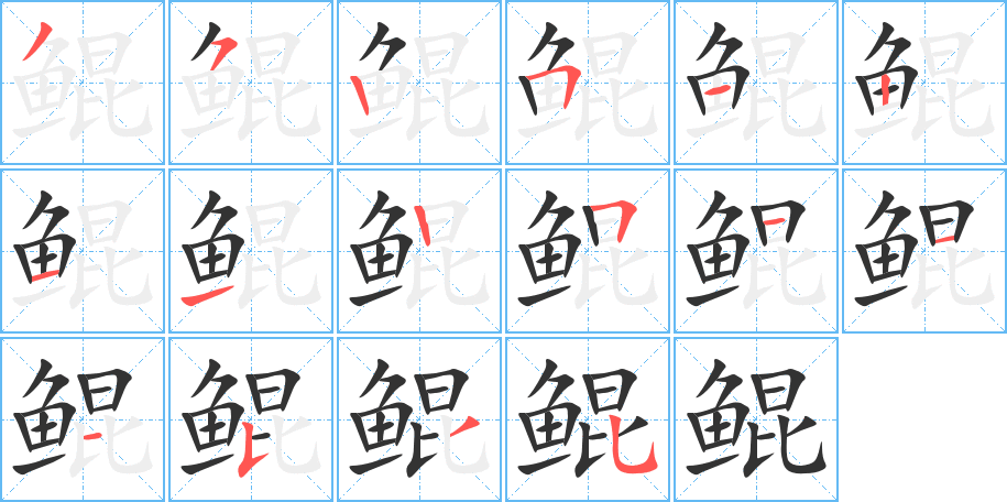 鲲字的笔画顺序