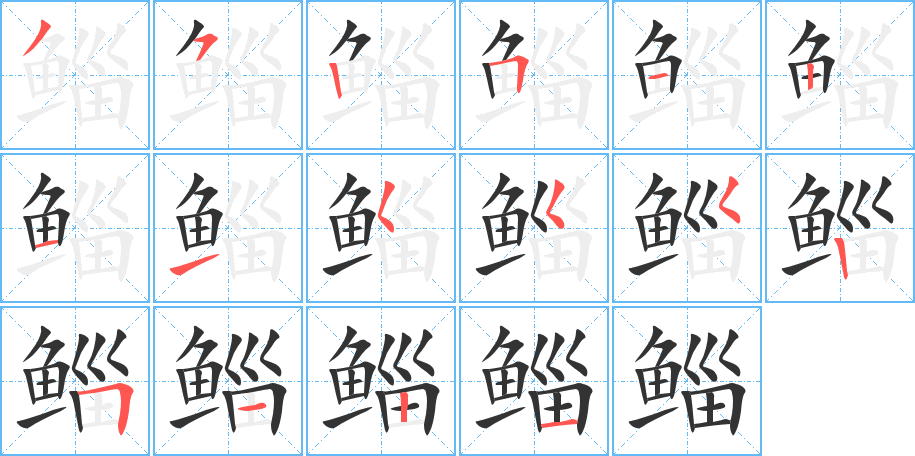鲻字的笔画顺序