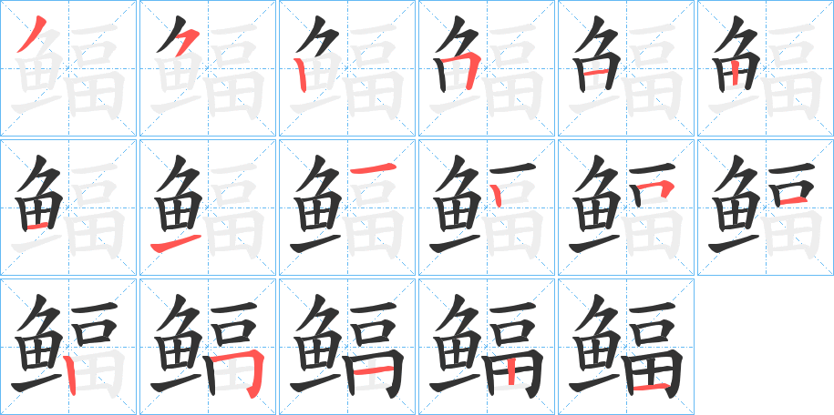 鲾字的笔画顺序