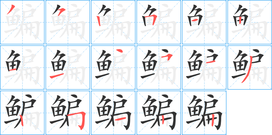 鳊字的笔画顺序