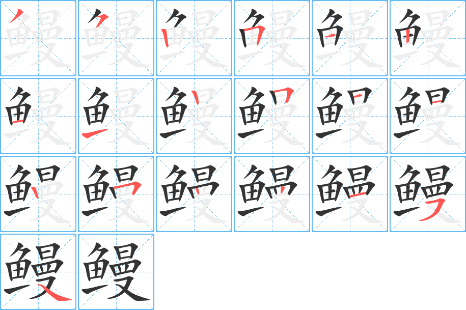 鳗字的笔画顺序