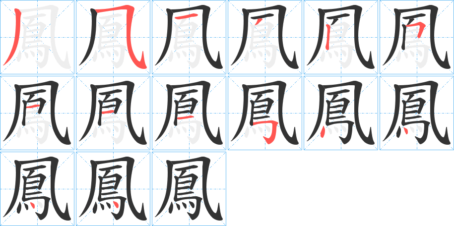 鳳字的笔画顺序