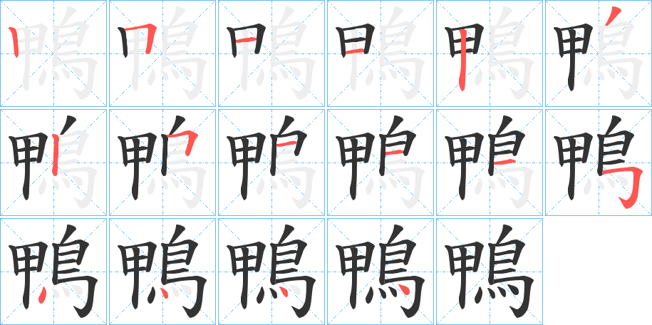 鴨字的笔画顺序