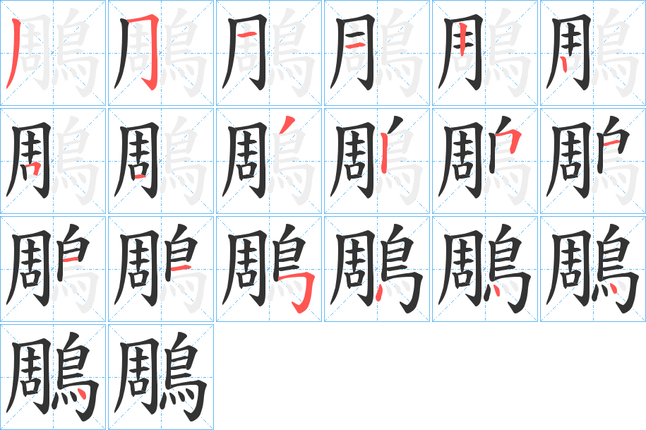 鵰字的笔画顺序