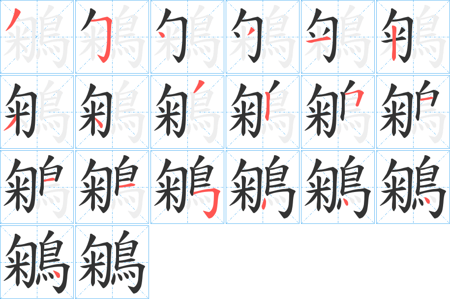 鵴字的笔画顺序