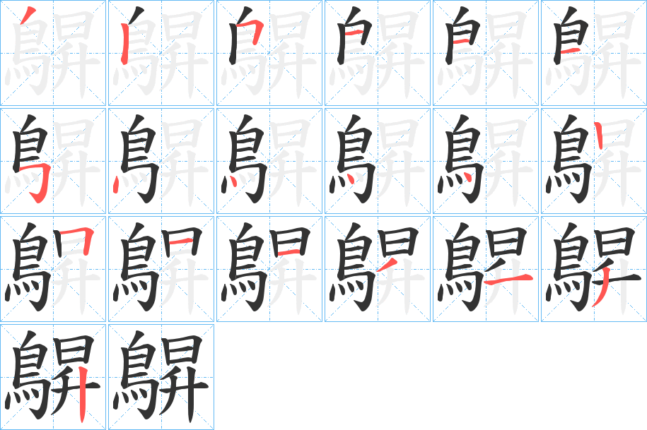 鵿字的笔画顺序