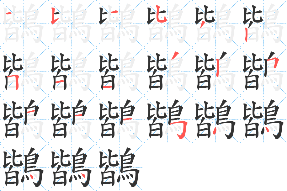 鶛字的笔画顺序