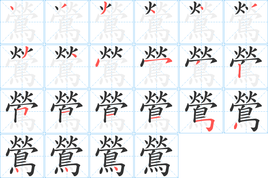 鶯字的笔画顺序